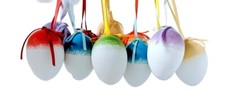36  Ostereier Weiß mit Farbverlauf Kunststoff Ostereier Osterdekoration