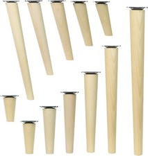 ✅ 4x Holzfüße Buche Tischbeine Möbelbeine Möbelfüße Gerade Schräg Höhe 6-68 cm