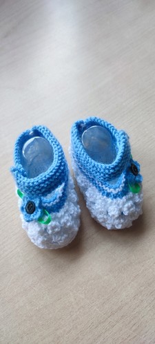 Babyschuhe gestrickt ballerina - babyschuhe,