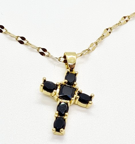 Edelstahlkette mit kreuz - mit,