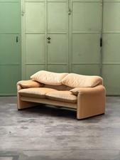 Cassina Maralunga 2 Seater Design 70s Sofa Couch Yellow Velvet Rare