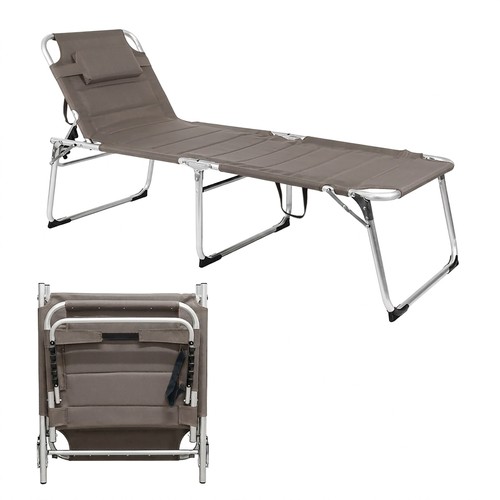 Alu gartenliege xxl taupe - xxl,