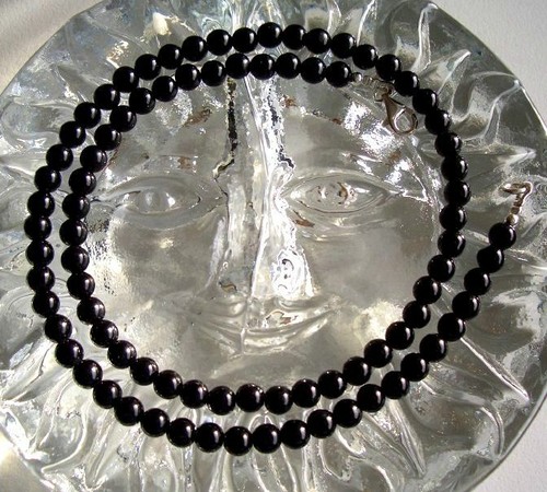 Turmalin kette schwarz 925 - turmalin,