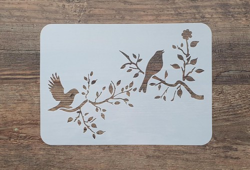 Schablonen vogel auf zweig - schablonen,