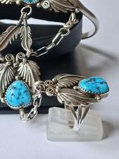 Robert Becenti Navajo Sklavenarmband Sterlingsilber, Türkisen, Ringgröße ca. 56