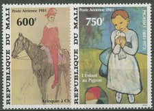 Mali 1981 Pablo Picasso Harlekin zu Pferd 876/77 postfrisch