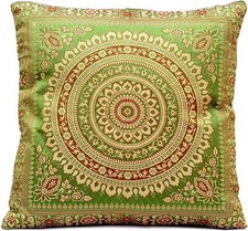 Grün Seide Kisssenbezug |