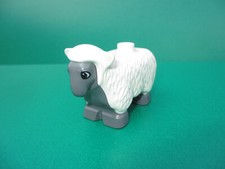 Lego 1x  Duplo Tier Figur Schaf Lamm grau-weiß Bauernhof  (210822S)