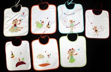 Baby Lätzchen Kinder Lätzchen Bindelätzchen 7 STÜCK  groß  L 33 x B 27cm Motive