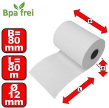 Thermorollen 80mm x 80m x 12mm x 30 Bonrollen Kassenrollen z.B Epson 80x80x12