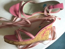 Wedges Keil Pumps von  Replay Gr. 38 Kork Plateau rosa Pink 9 cm neu