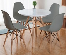 Runder Tisch Holz Weiß Top Küchentheke Bistro Bar Kaffeeseite Wohnzimmer