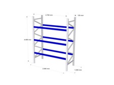 SSI Schäfer PR600 H4400 mm Palettenregal LW2700 mm 3 Ebenen Fachlast 1650 kg