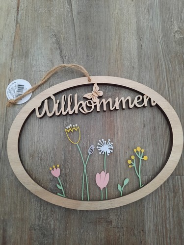 Holz willkommen schild mit - holz,