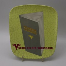  Vintage Fähnrich Plastic Zahlteller / Wechselgeldschale Werbung Volksbank