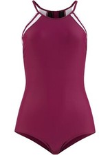 Badeanzug mit Ringerrücken Gr. 38 Bordeaux Creme Damen-Schwimmanzug NEU