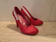 Bianco Footwear Pumps Stöckelschuhe Pink Rosa Satin Weiß Stiletto Gr. 35 2