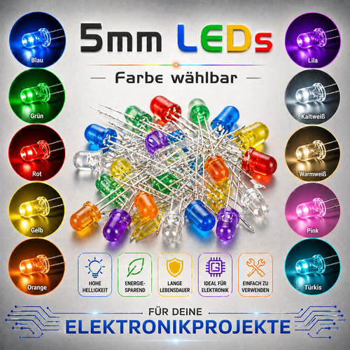 5mm led farbiges gehäuse klar - gehäuse,