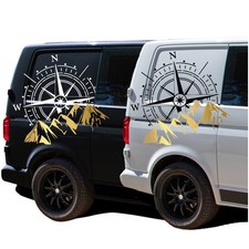 Aufkleber Set Kompass & Berge