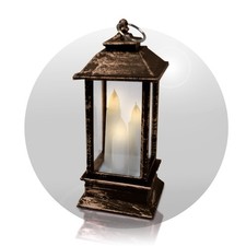 Deko-Laterne mit 3 LED-Kerzen
