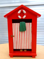 Holz Schlüsselkasten "UMKLEIDEKABINE" Feriendomizil,  aufgefrischt, Handarbeit