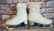 OXELO Damen Schlittschuhe – Gr. 37,5 – Weiß mit Kunstpelz – Gebraucht