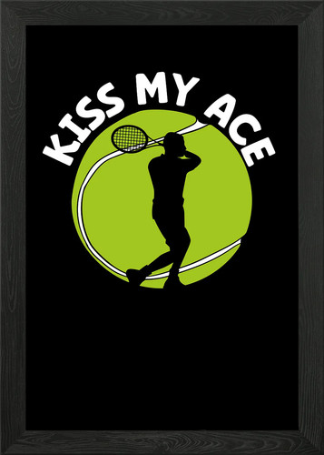 Kiss tennis ace - framed, wall