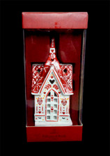 Kirche Herz rot Windlicht