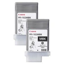2x Original Tinte Canon PFI-102MBK iPF510 iPF610 iPF655 iPF710 iPF755 Matt Black