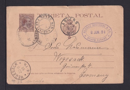 1891 ganzsache ab las - ganzsache,