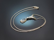ART DECO COLLIER MIT AQUAMARIN UND DIAMANTEN AUS WEIGOLD 585 UND PLATIN