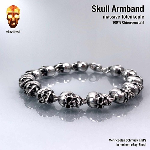 Skull biker armband - 9, mm