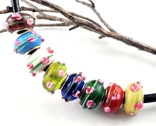 Lampwork glasperlen rondellen - glasperlen,