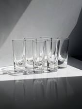 6 Vintage Borgonovo Amaro Likör Limoncello Trinkgläser Kristall Glas Bullet 80er