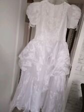 ? Brautkleid Gr 42 Schleier Diadem Reifrock Komplett Weiß Perlen Strass ?