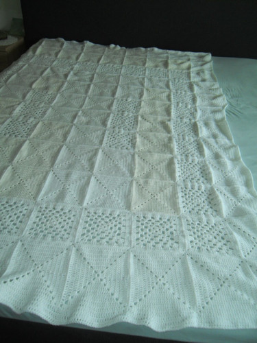 Weiße häkeldecke patchwork - häkeldecke,