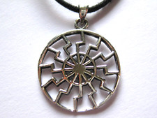 Sonnenrad 925'er Silber Ketten Anhänger schwarze Sonne 22mm Ø       / x056