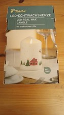 *TCM Tchibo LED-ECHTWACHSKERZE*Weihnachts-Kerze*Motiv*LEDs Sternen*& Timer*NEU*