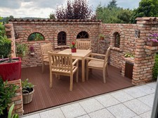 Ruine Backsteine Gartenmauer Ruinenmauer Antik Steinmauer SET Fenster Mauerstein