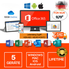 Microsoft Office 365 Pro Plus für 5 Geräte - lebenslanges Konto für Mac/Win/iOS