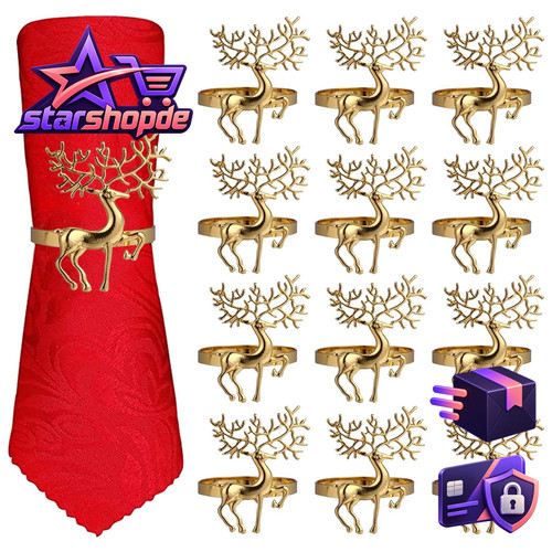 Weihnachtsserviettenringe - , 12
