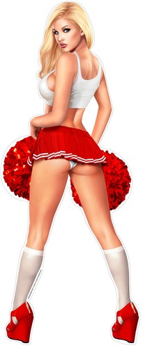 Pinup aufkleber cheerleader - aufkleber,