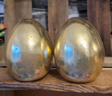 2 x  Osterei Eier Gold 10 cm