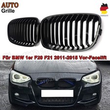 Hochglänz Schwarz für BMW 1er F20 F21 11-14 Einzelsteg Nieren Grill Kühlergrill