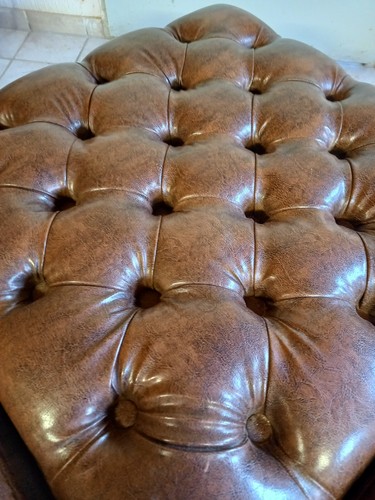 Vintage pouf hocker kunstleder - hocker,