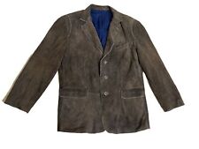 Meindl Herren Leder Jacke Sakko Gr 28 L XL Braun Weich Wildleder Tracht Janker