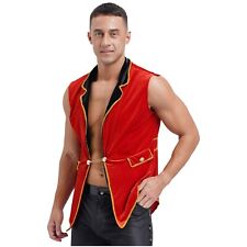 Herren Kostüm Masquerades Jacket Ärmellos Tailcoat Rave Circus Ringmaster Sexy