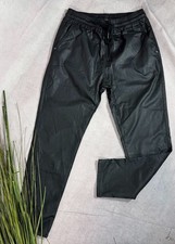 Damen Jogginghose Lederoptik Wachseffekt Jogger Streetwear Melly Co 7190 XS S L