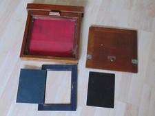 Kassette mit Rolladen Rahmen Holz Außen 30x29,5 für Plattenkamera Studiokamera