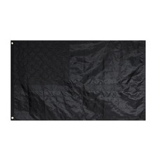 Schwarzes Oxford Stoff mit Amerikanischer Flagge, Bestickt US Blackout  Outdoor